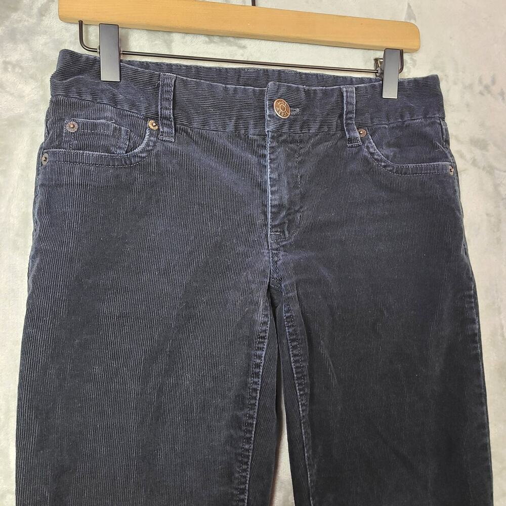 J Crew Favorite Fit Black Corduroy Pants Low Rise Skinny Fit Retro 90s Size 0T - Picture 2 of 15